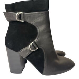 Nine West Black Heeled Boots with Buckle Detail Size 8